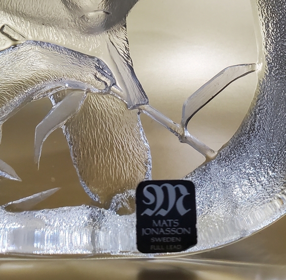 Mats Jonasson Sweden 🇸🇪 Lead Crystal Panda 🐼 4 1/2" Art Glass Signed Numbered - Picture 8 of 16